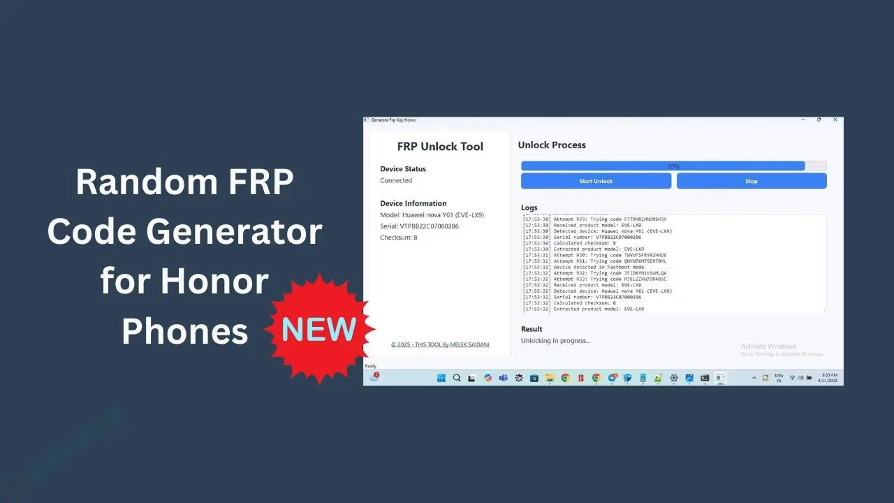 Random FRP Code Generator for Honor Phones