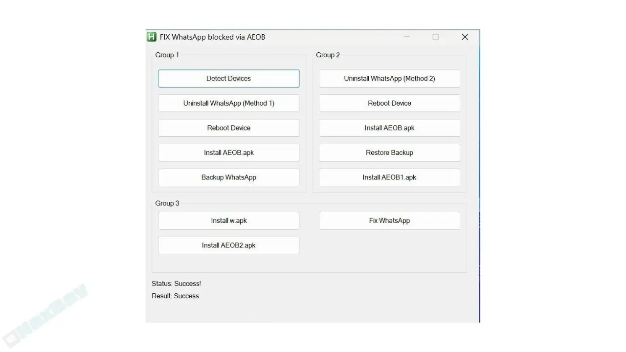 Fix WhatsApp blocked via AEON Solution